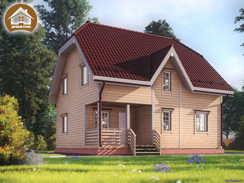 Дом из бруса 8x9 м., Проект "Новгород"