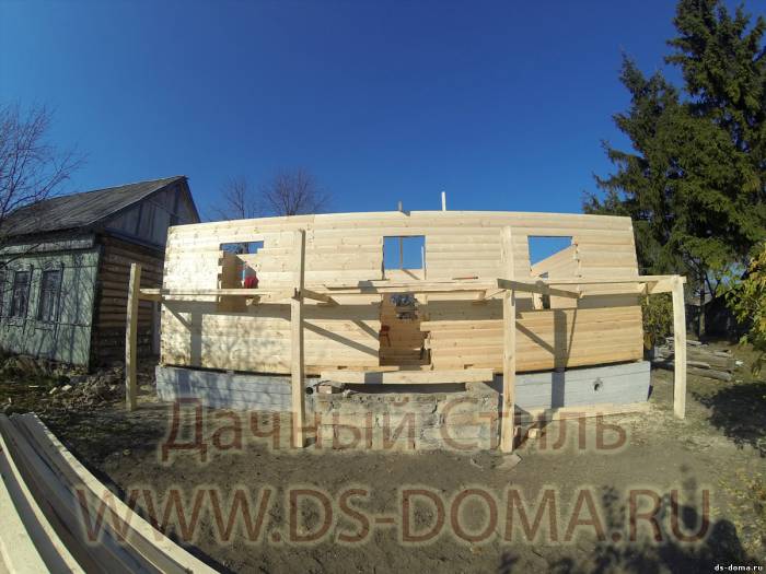 Деревянный дачный дом из бруса по проекту Д-020