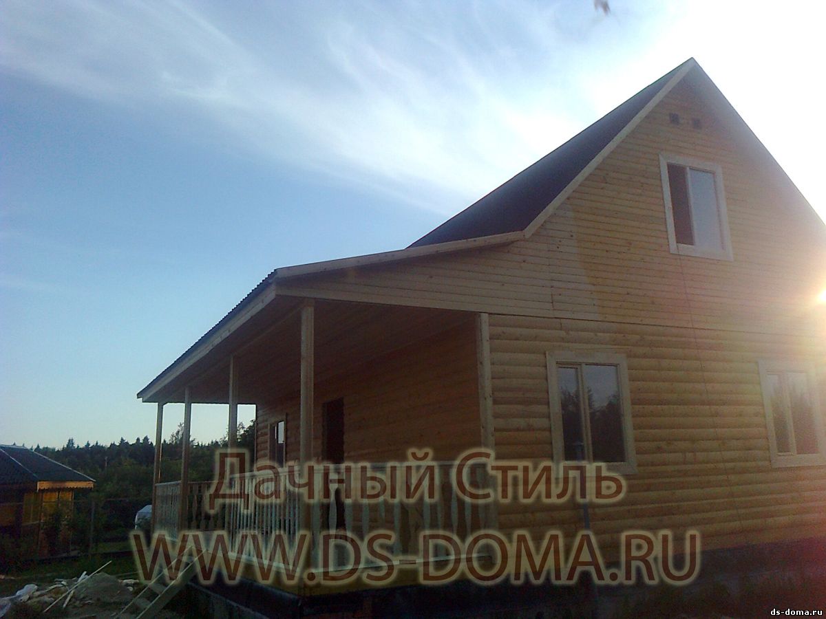 Деревянный дачный дом из бруса по проекту Д-020
