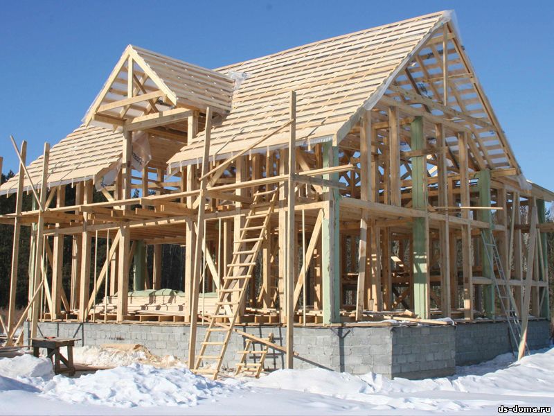 Строительство деревянного каркасного дома.