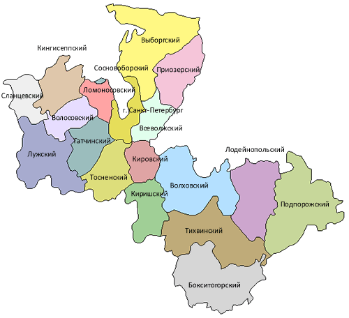 Карта Лен. области